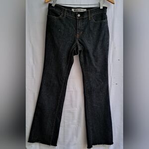 Gap Long and Lean Stretch Dark Wash Bootcut Raw Hem Jeans Womens 2L
